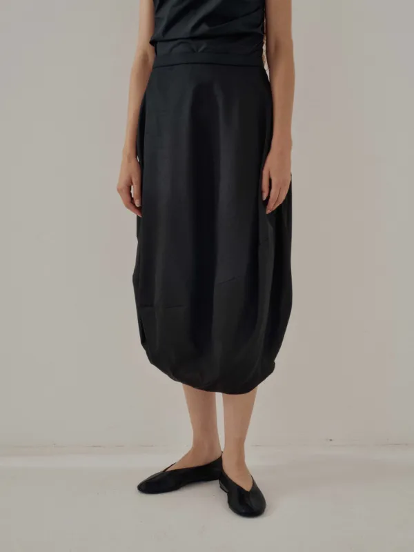 Us Pre Draped Skirt in Black made by Sayaka Davis
