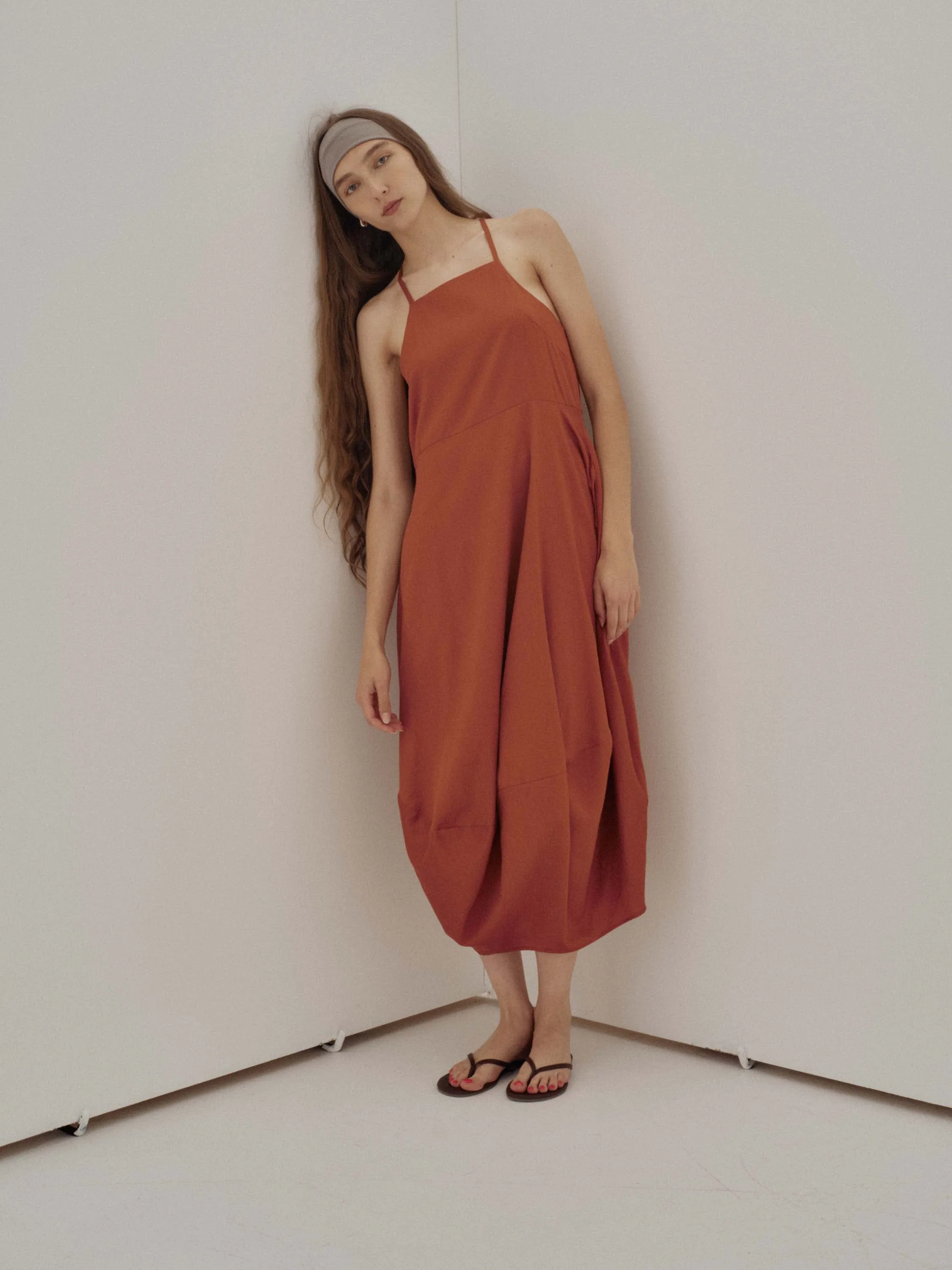 Us Pre Draped Dress in Cognac sold by Sayaka Davis product image thumbnail 5