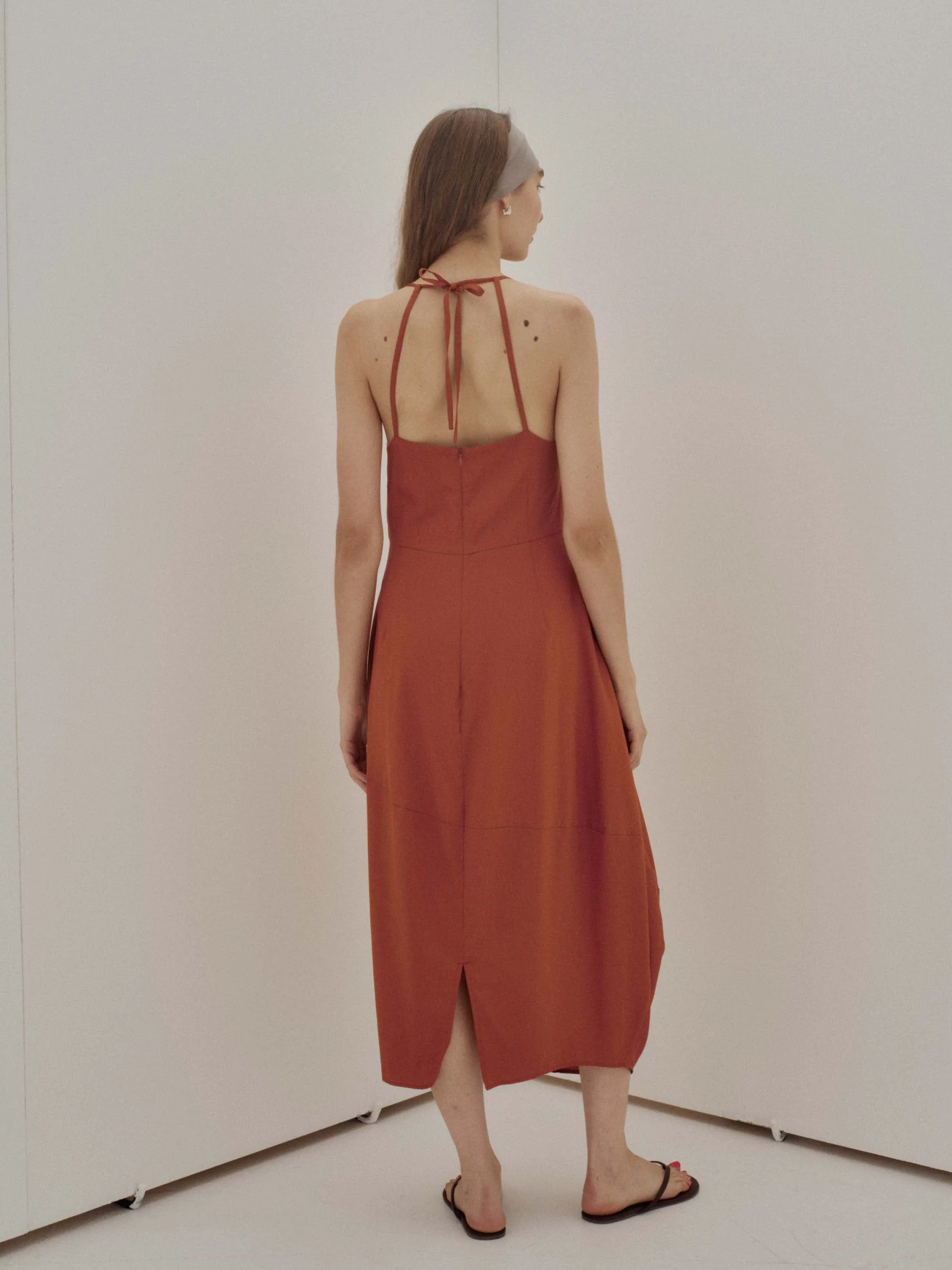 Us Pre Draped Dress in Cognac sold by Sayaka Davis product image thumbnail 4