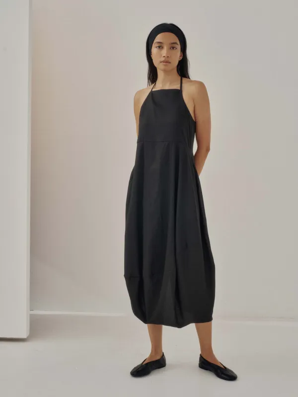 Us Pre Draped Dress in Black made by Sayaka Davis