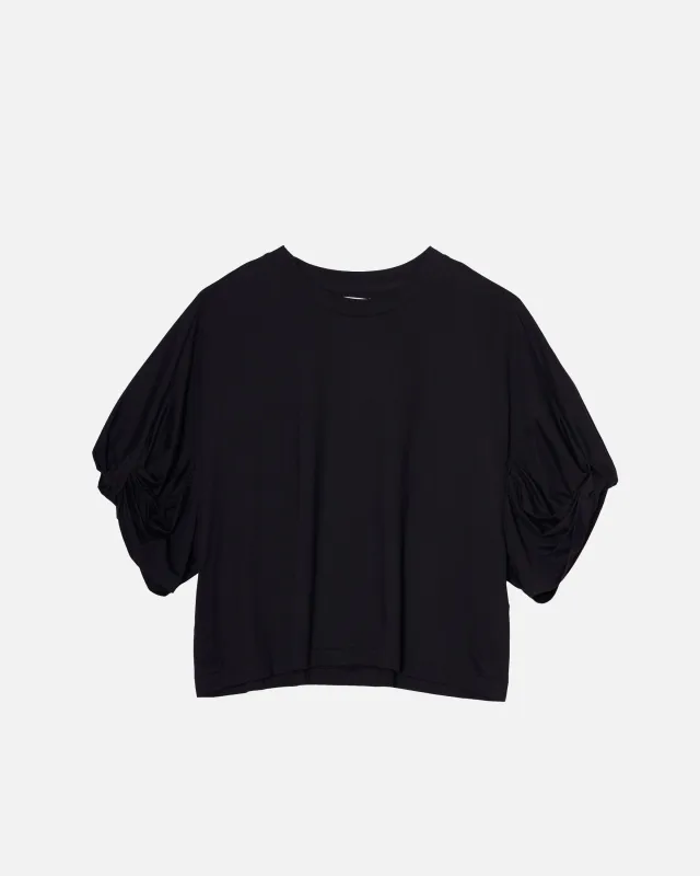 Us Pre Twisted Sleeve Tee in Black made by Sayaka Davis