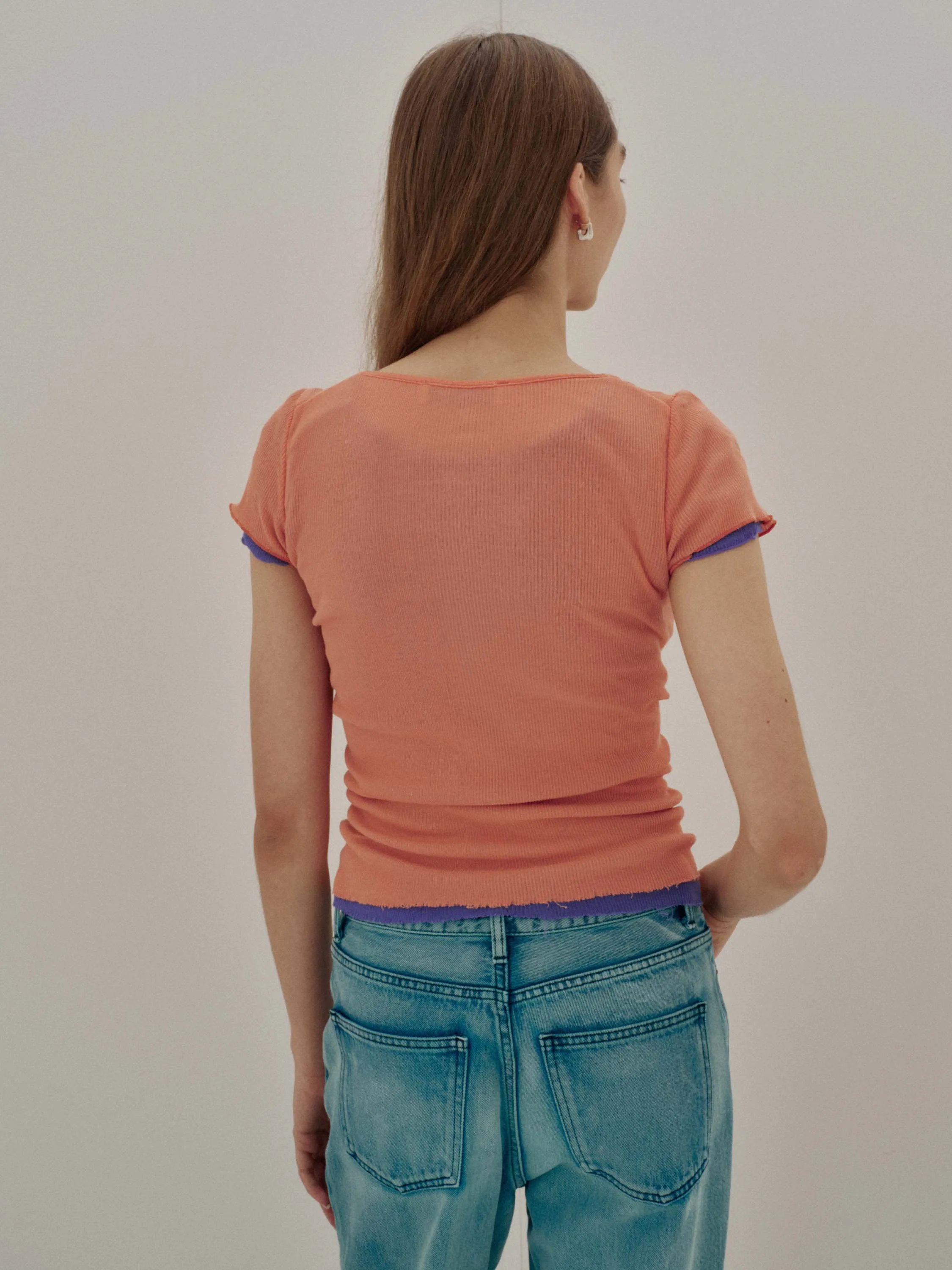 Us Pre Cap Sleeve Tee in Fusion Coral sold by Sayaka Davis product image thumbnail 5