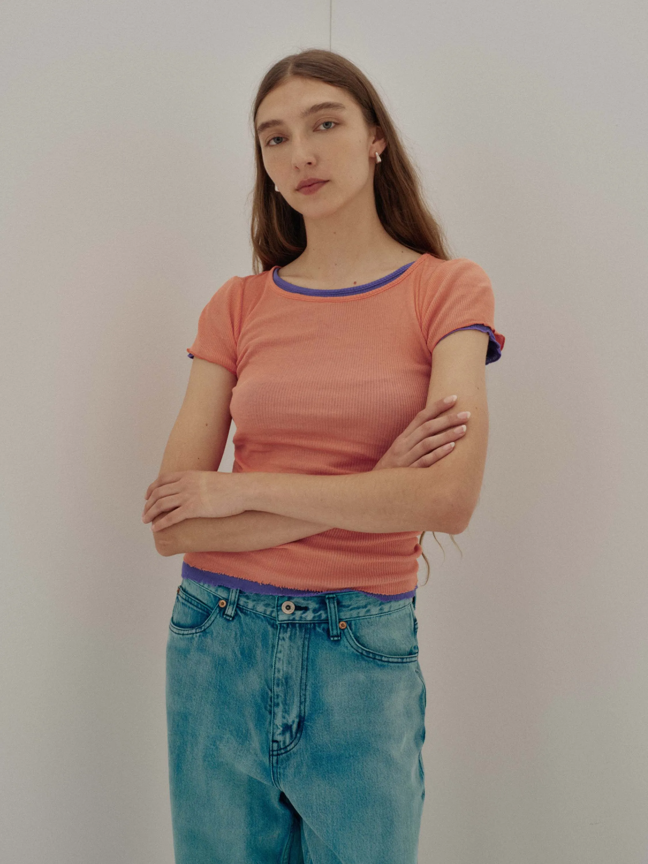 Us Pre Cap Sleeve Tee in Fusion Coral sold by Sayaka Davis product image thumbnail 3