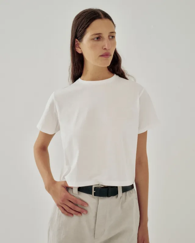 Us Pre Compact Tee in White made by Sayaka Davis