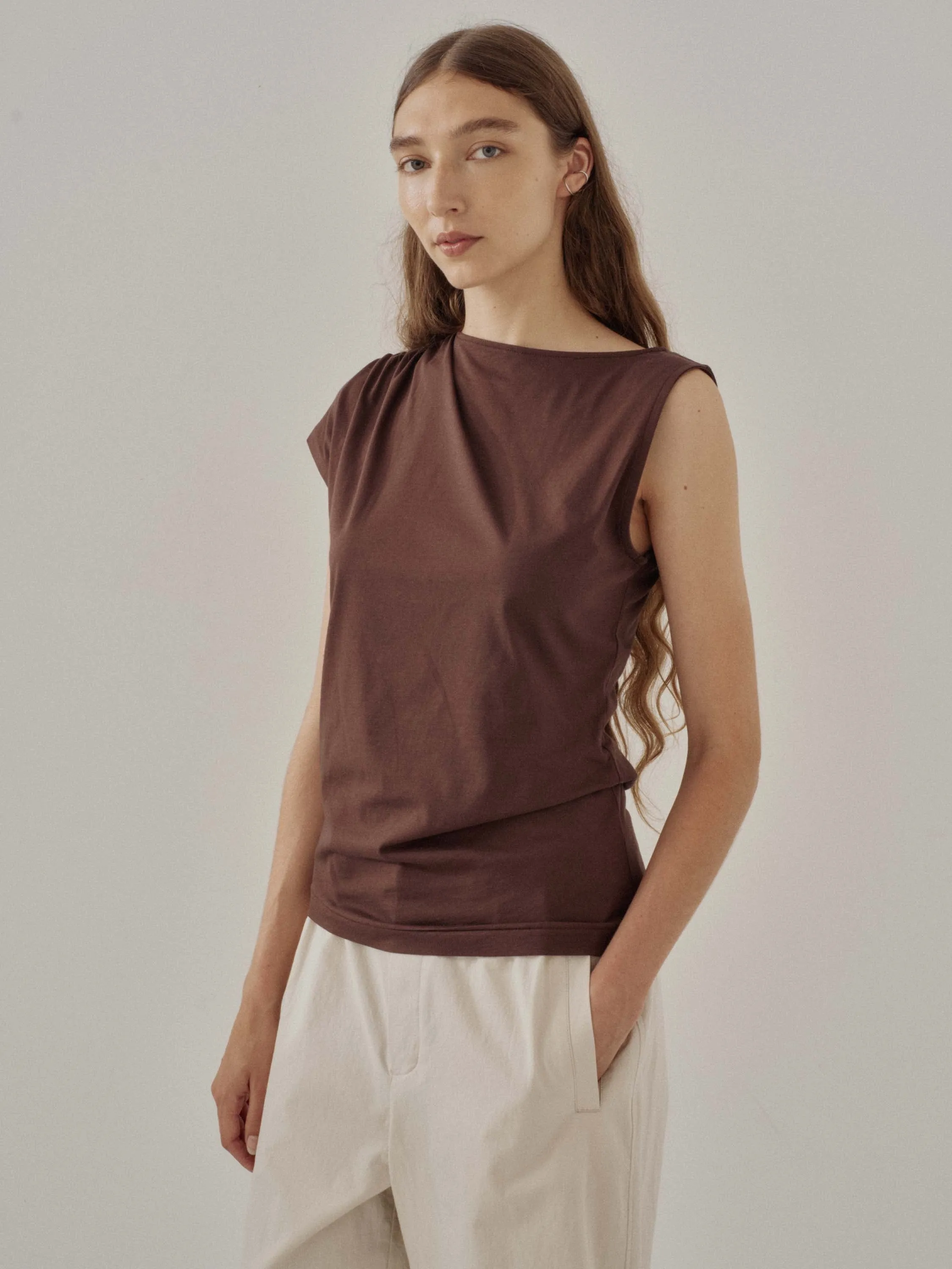 Us Pre Asymmetrical Tee in Brown sold by Sayaka Davis product image thumbnail 2