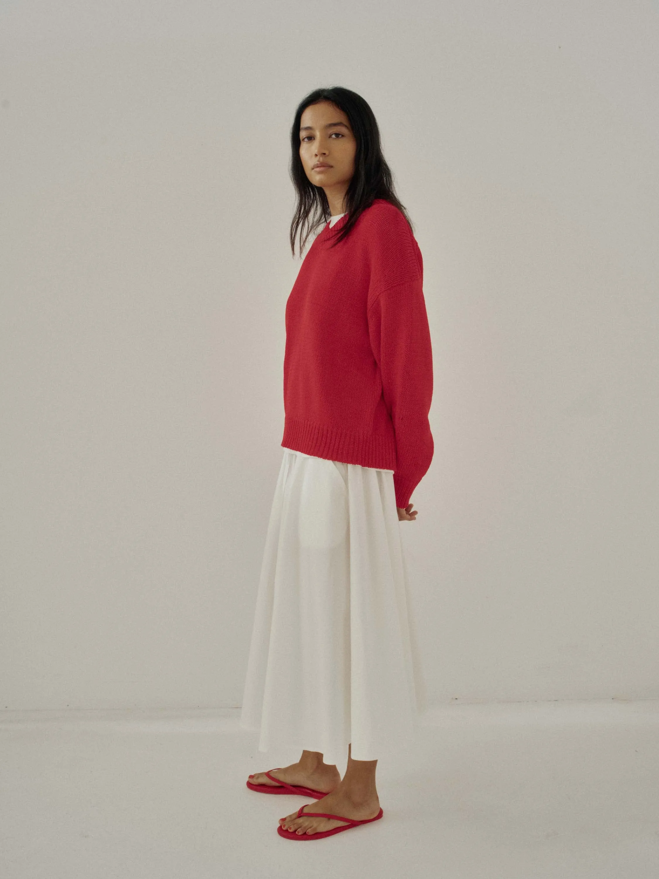 Us Pre V-Neck Cotton Sweater in Red sold by Sayaka Davis product image thumbnail 4