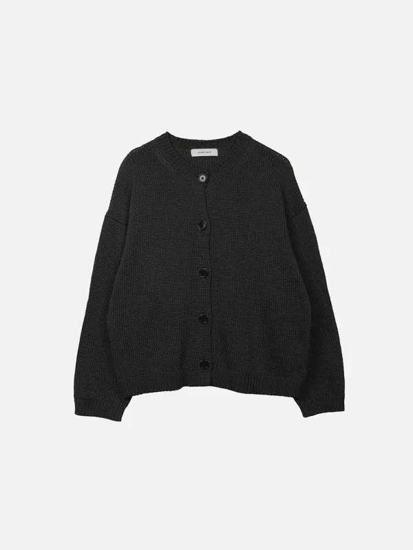 Us Pre Crew Neck Cardigan in Black made by Sayaka Davis