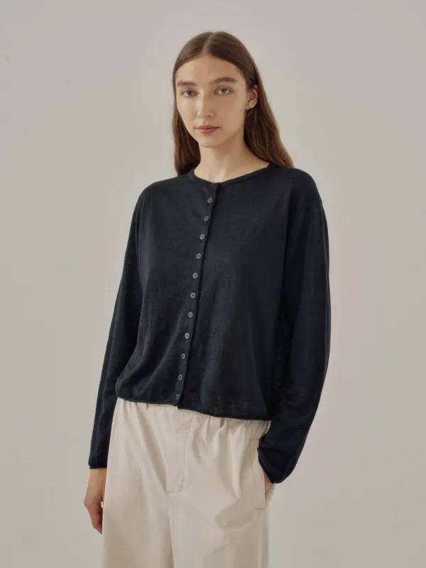 Us Pre Linen Cardigan in Navy made by Sayaka Davis