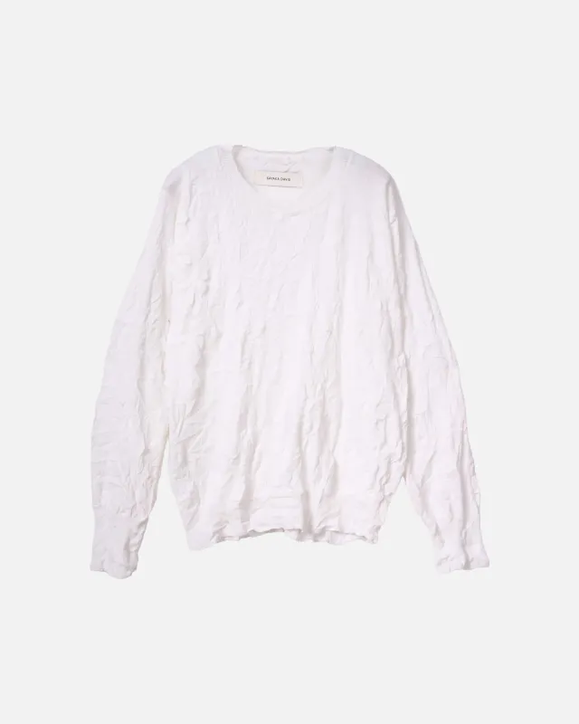 Us Pre Crinkled Pullover in White made by Sayaka Davis