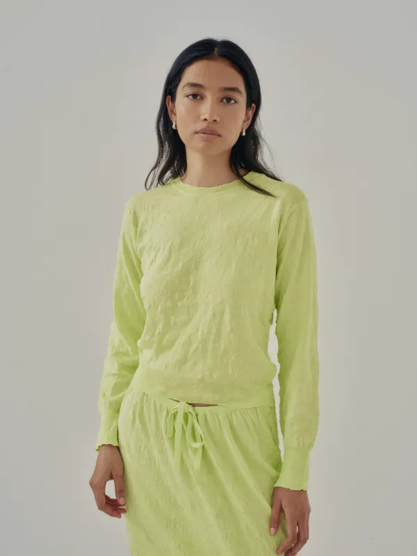 Us Pre Crinkled Pullover in Electric Lime made by Sayaka Davis