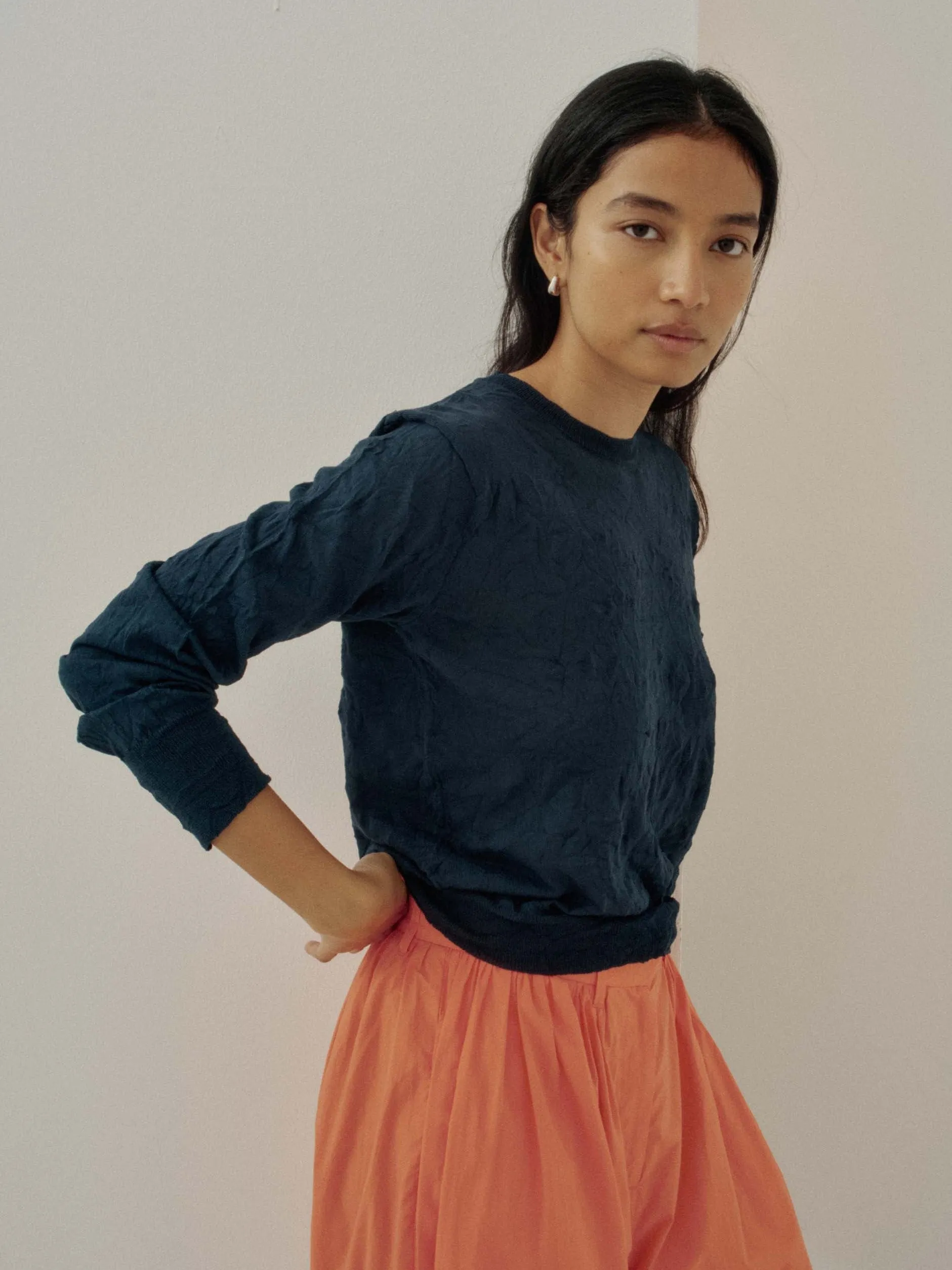 Us Pre Crinkled Pullover in Navy sold by Sayaka Davis product image thumbnail 2