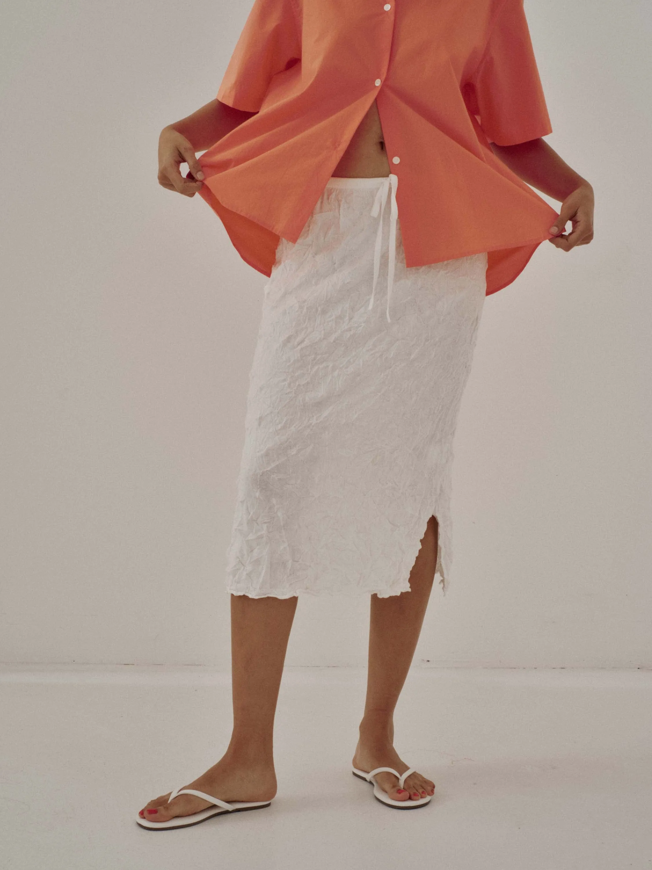 Us Pre Crinkled Knit Skirt in White sold by Sayaka Davis product image thumbnail 3
