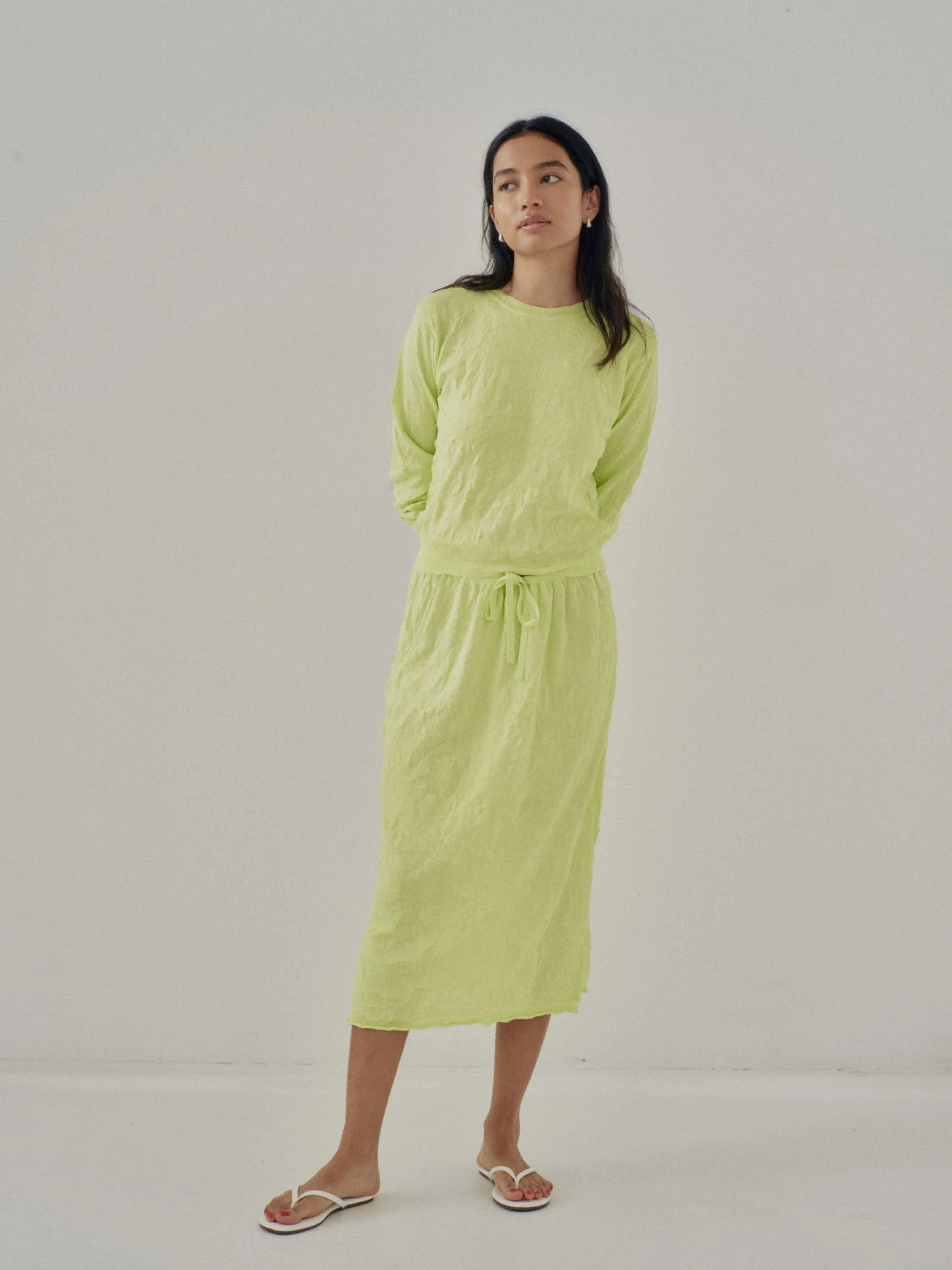 Us Pre Crinkled Knit Skirt in Electric Lime sold by Sayaka Davis product image thumbnail 3