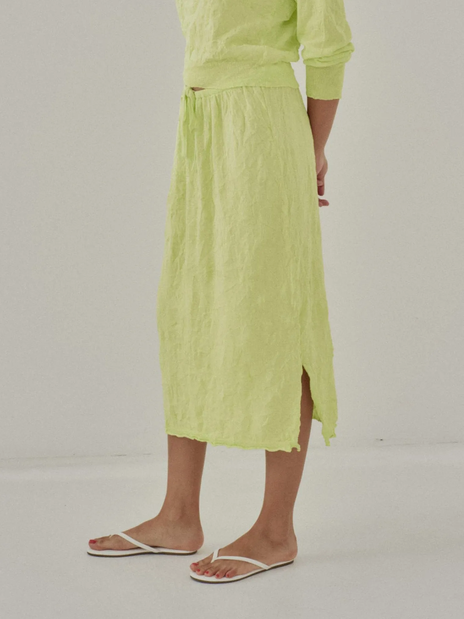 Us Pre Crinkled Knit Skirt in Electric Lime sold by Sayaka Davis product image thumbnail 2
