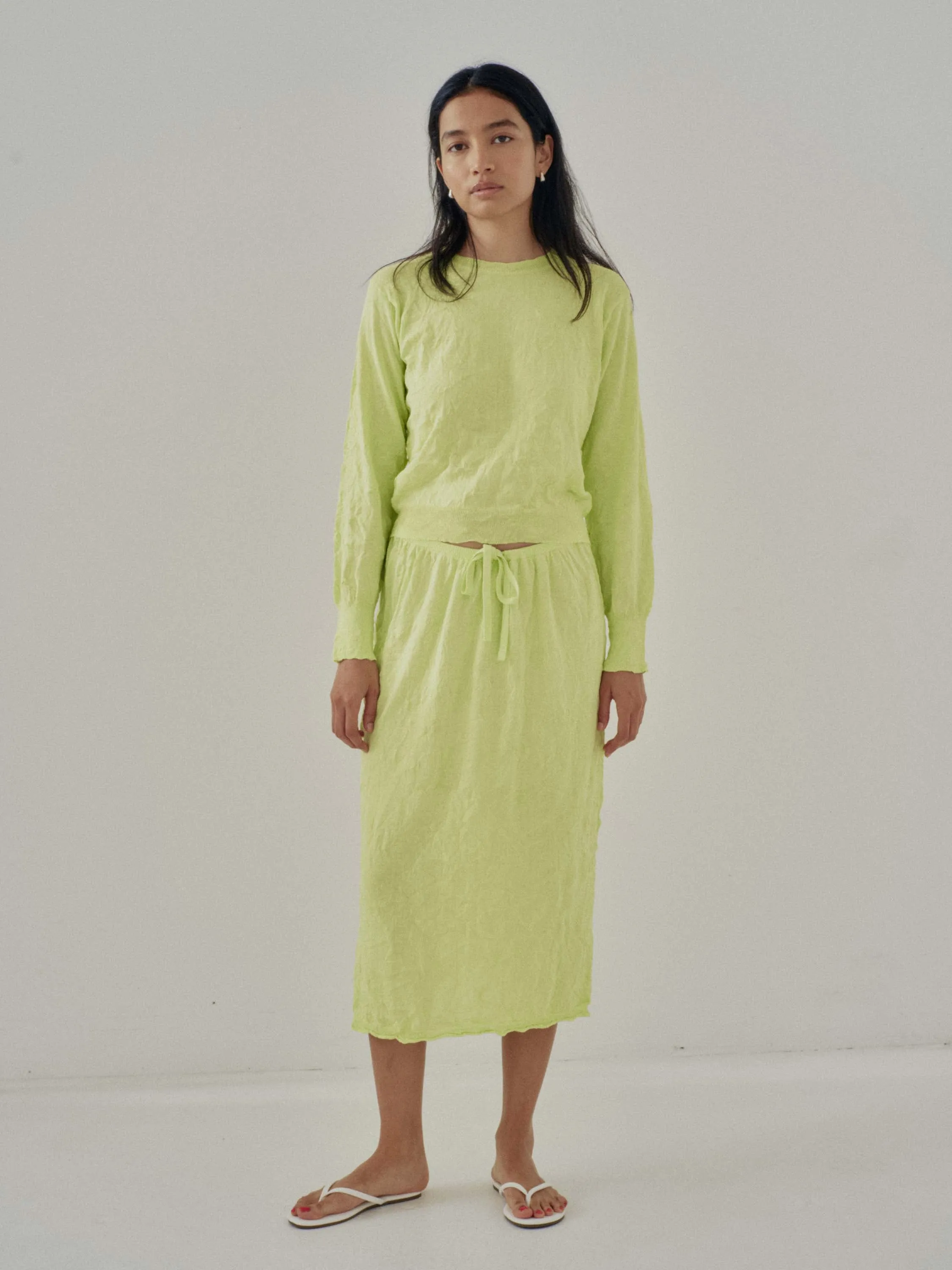 Us Pre Crinkled Knit Skirt in Electric Lime sold by Sayaka Davis product image thumbnail 4