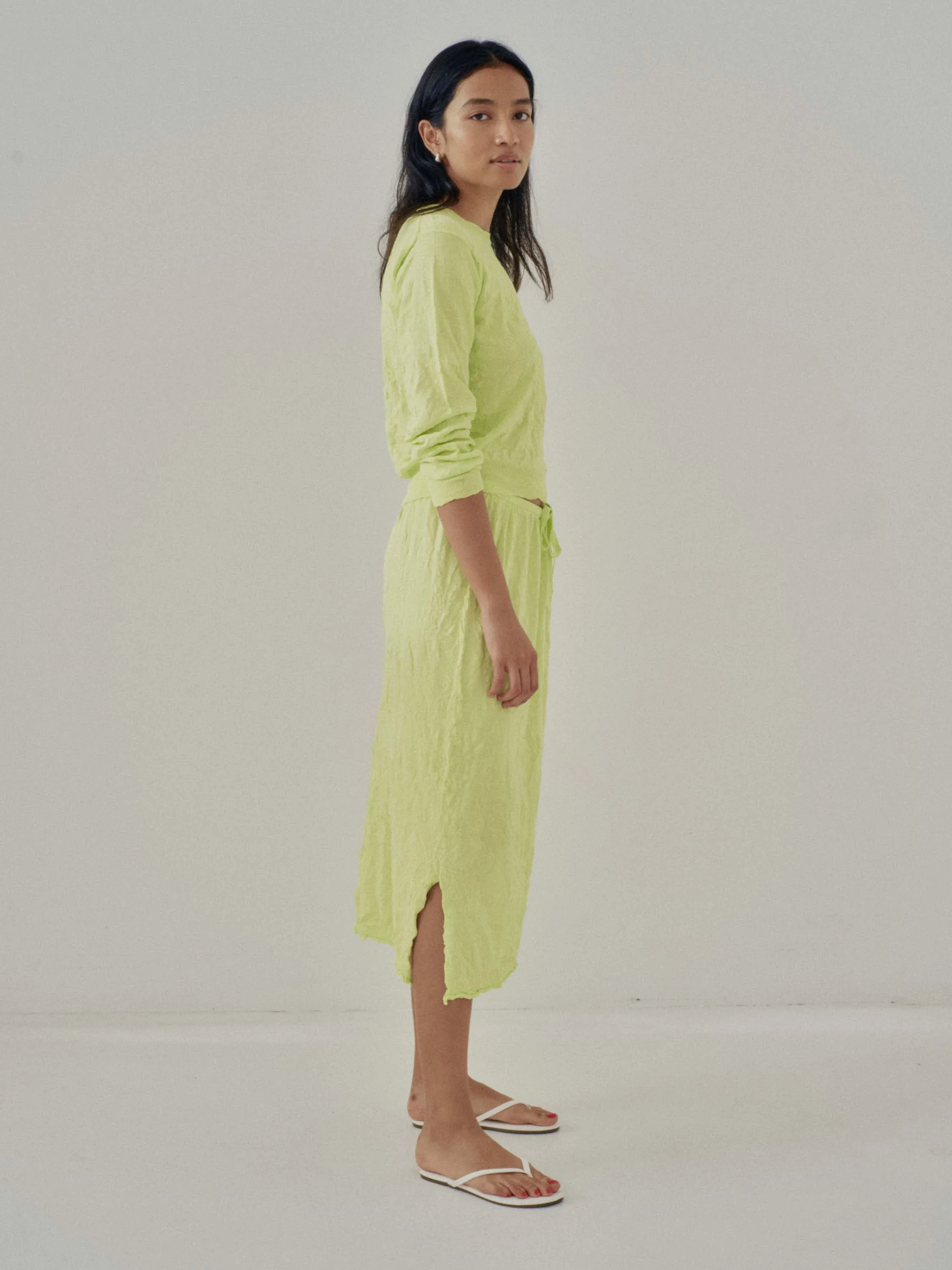 Us Pre Crinkled Knit Skirt in Electric Lime sold by Sayaka Davis product image thumbnail 5