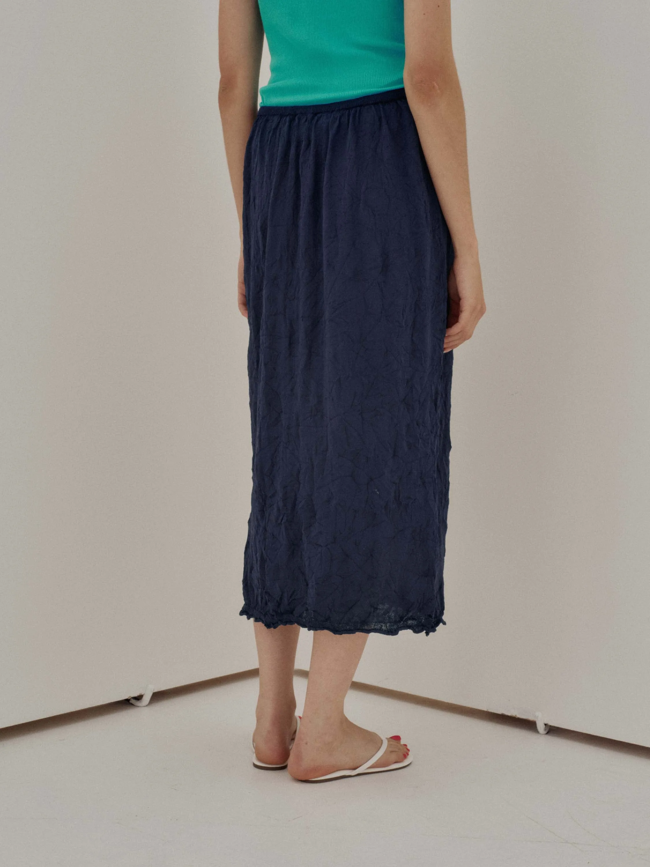 Us Pre Crinkled Knit Skirt in Navy sold by Sayaka Davis product image thumbnail 3