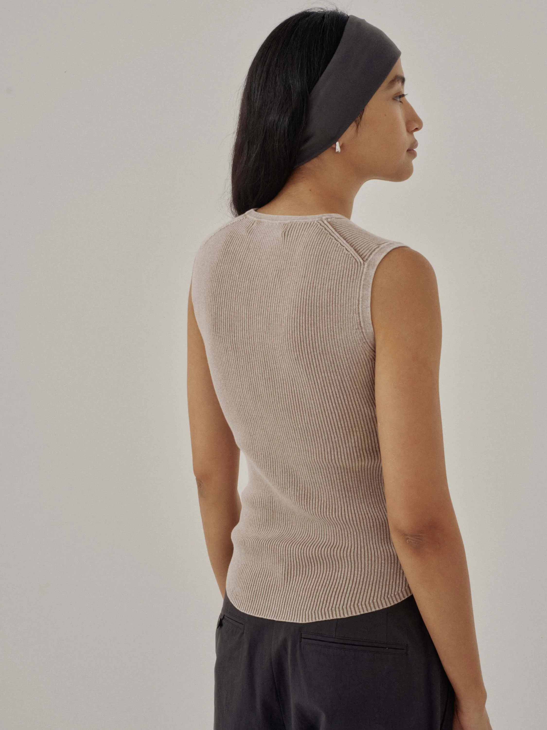 Us Pre Ribbed Tank in Sand sold by Sayaka Davis product image thumbnail 3