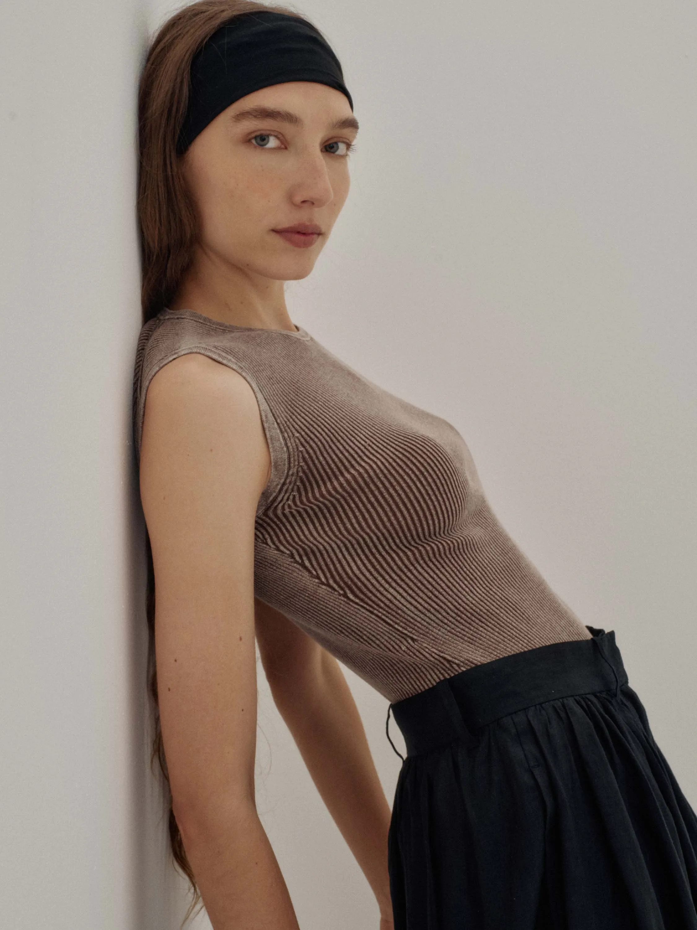 Us Pre Ribbed Tank in Coffee sold by Sayaka Davis product image thumbnail 3