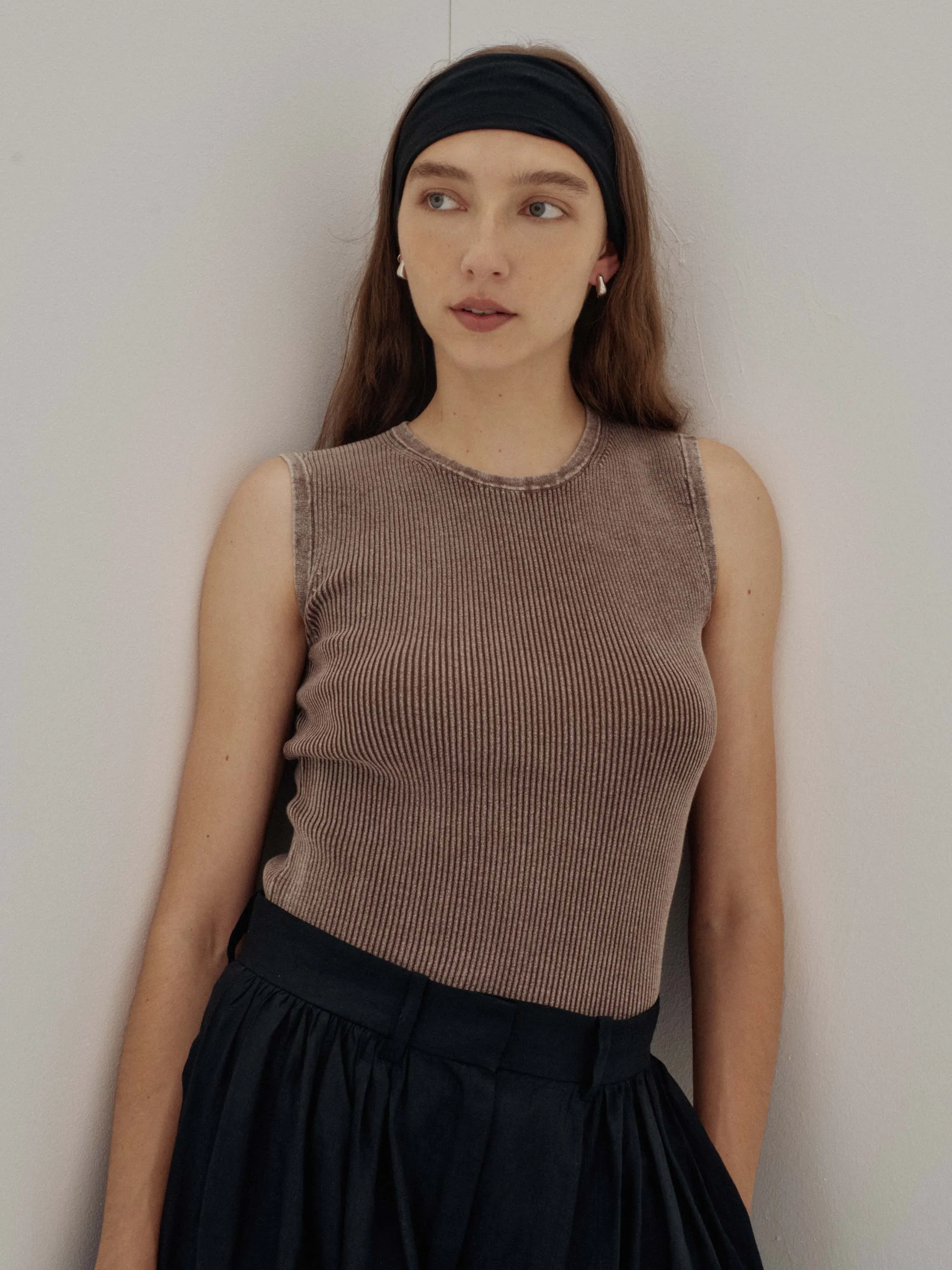 Us Pre Ribbed Tank in Coffee sold by Sayaka Davis product image thumbnail 2