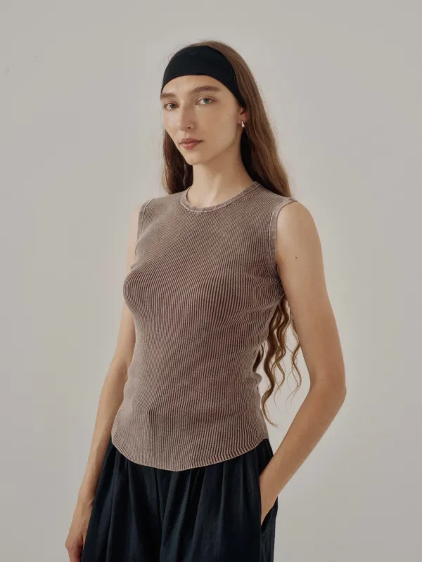 Us Pre Ribbed Tank in Coffee made by Sayaka Davis