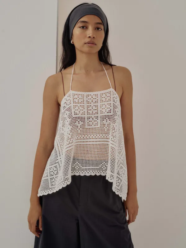 Us Pre Crochet Lace Camisole in White made by Sayaka Davis