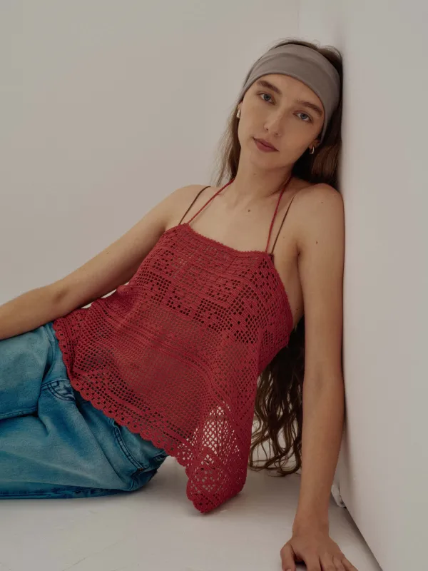 Us Pre Crochet Lace Camisole in Cognac made by Sayaka Davis