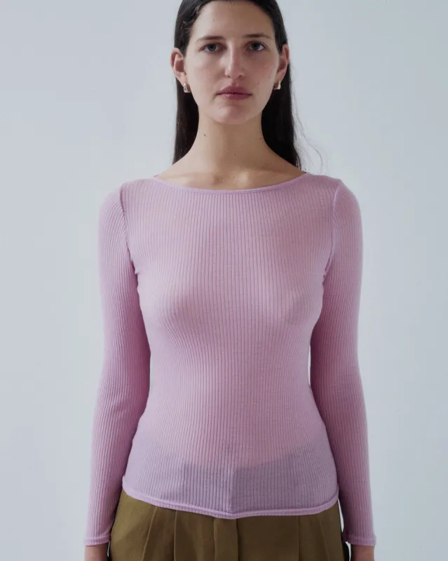 Circular Rib Crewneck in Orchid made by Sayaka Davis