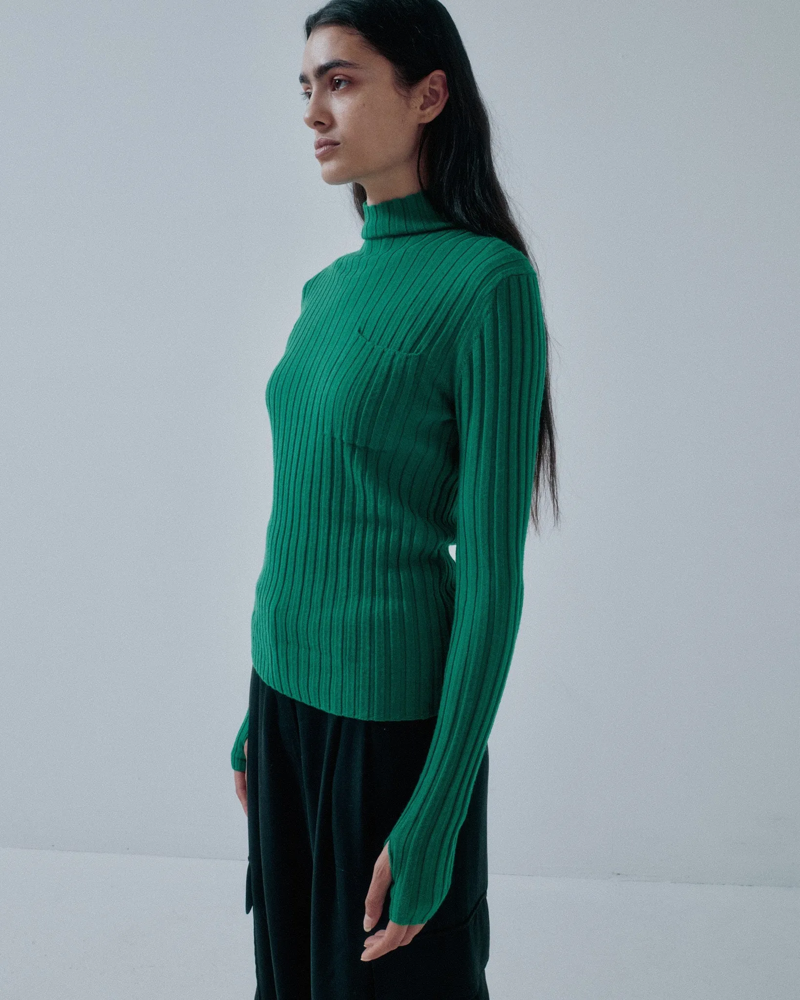 Wide Rib Mockneck in Viridian sold by Sayaka Davis product image thumbnail 2