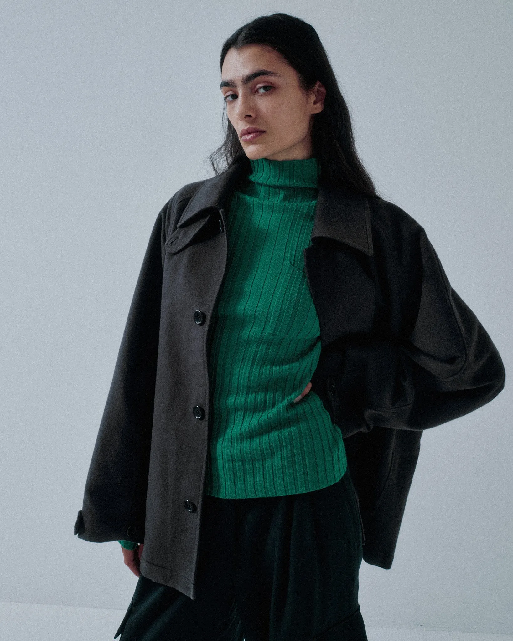 Wide Rib Mockneck in Viridian sold by Sayaka Davis product image thumbnail 4