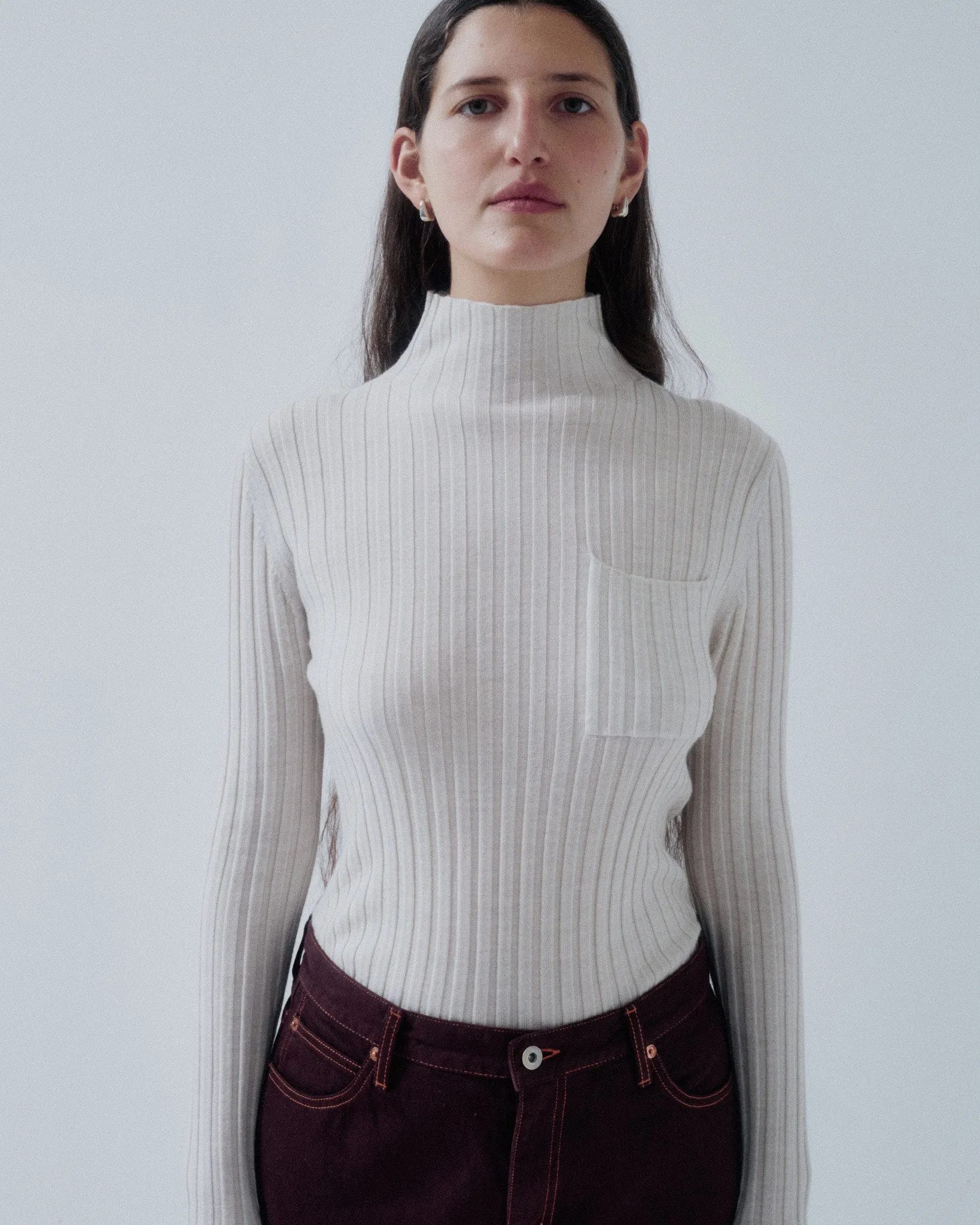 Wide Rib Mockneck in Mist sold by Sayaka Davis product image thumbnail 3