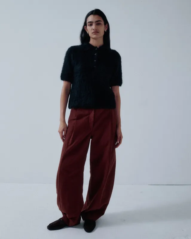 Compact Knit Polo in Black made by Sayaka Davis