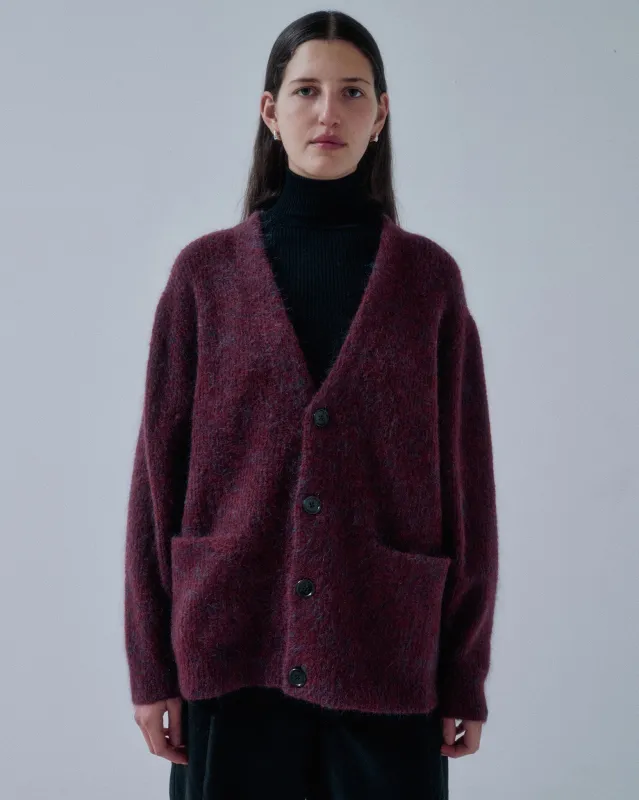 Mohair Cardigan in Mulberry made by Sayaka Davis