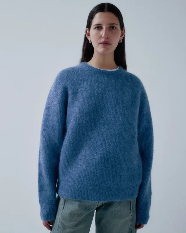 Mohair Pullover in Cobalt made by Sayaka Davis