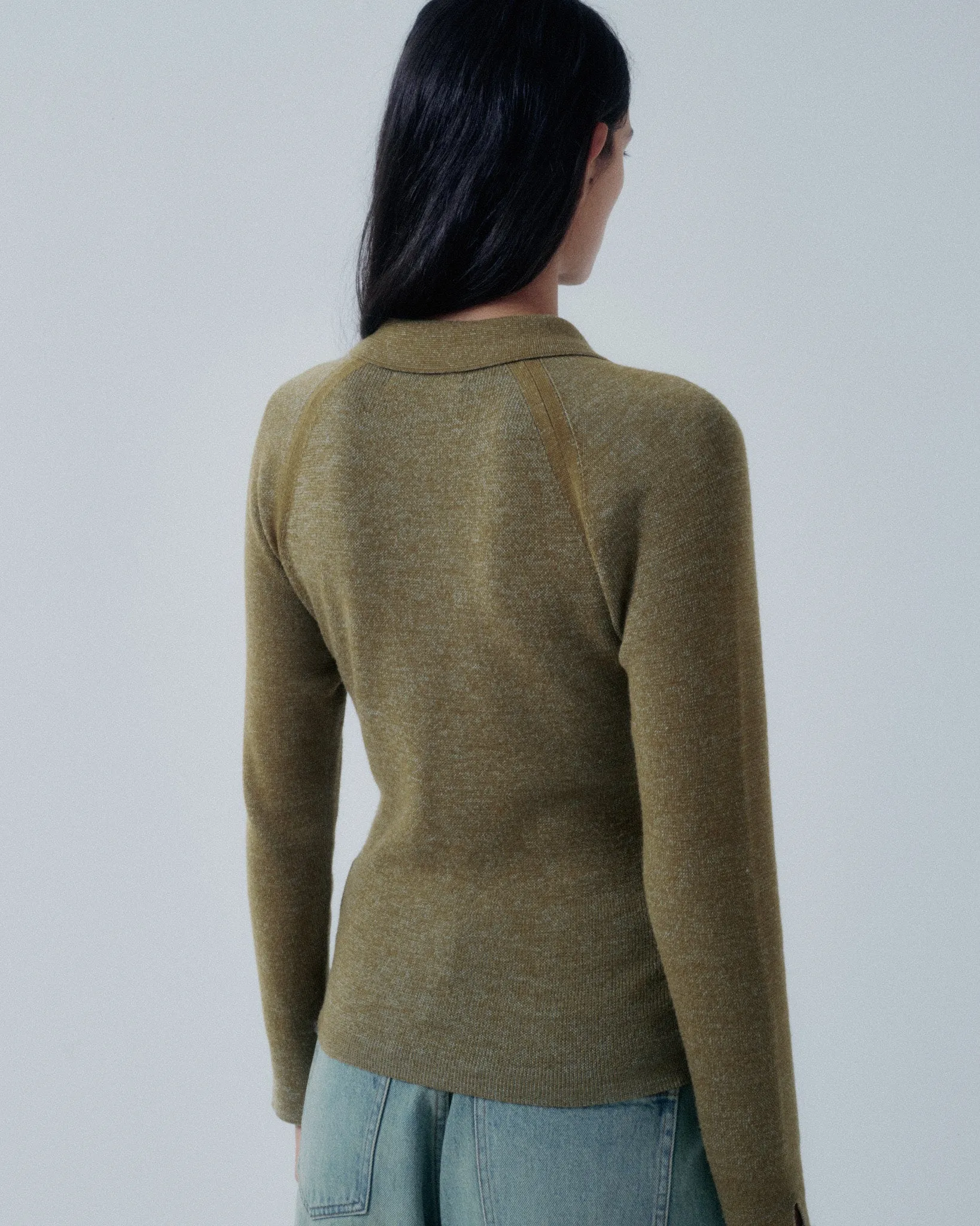 Combo Ribbed Polo in Pickle x Sky Blue sold by Sayaka Davis product image thumbnail 3
