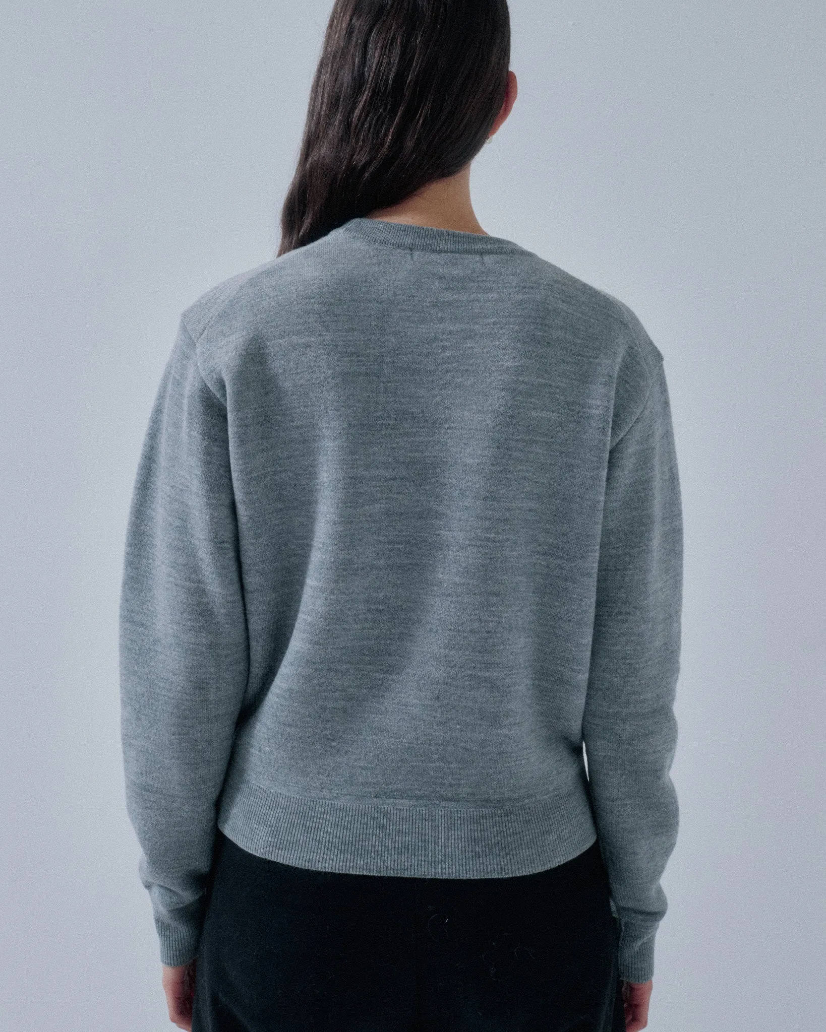 Boy-Fit Knit Sweatshirt in Heather Gray sold by Sayaka Davis product image thumbnail 3