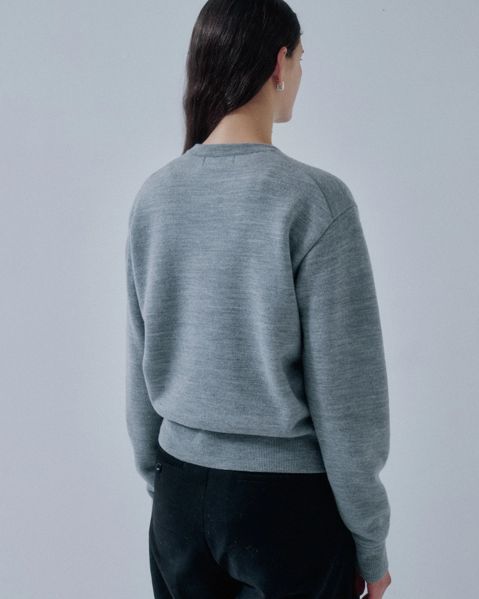 Boy-Fit Knit Sweatshirt in Heather Gray sold by Sayaka Davis product image thumbnail 4