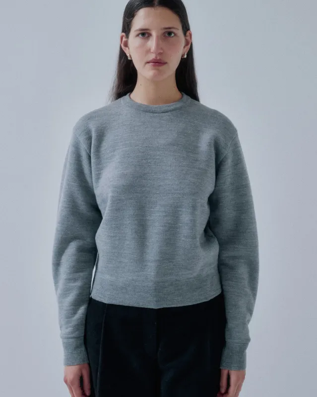 Boy-Fit Knit Sweatshirt in Heather Gray made by Sayaka Davis