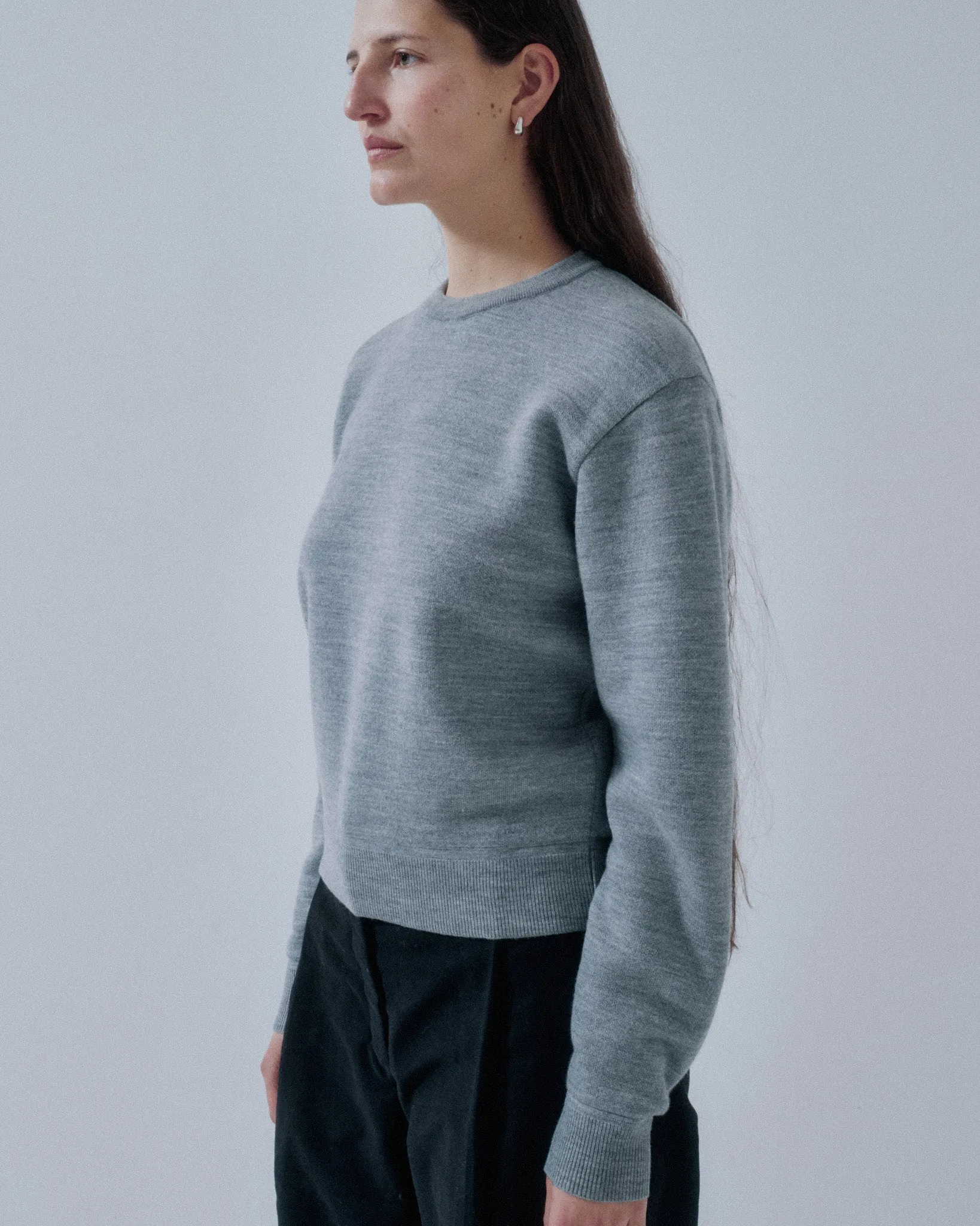 Boy-Fit Knit Sweatshirt in Heather Gray sold by Sayaka Davis product image thumbnail 2