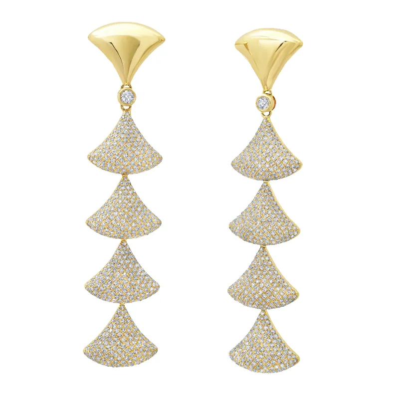 Apse Chain Earrings with White Pave Diamonds sold by Gabriela Artigas