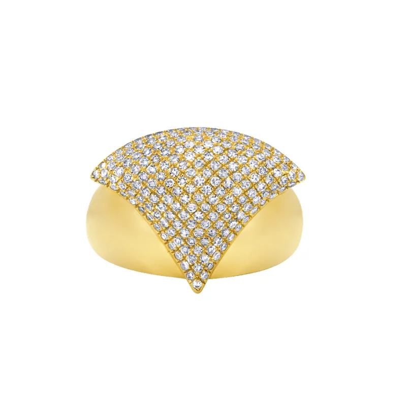 Apse Crown Ring with White Pave Diamonds made by Gabriela Artigas