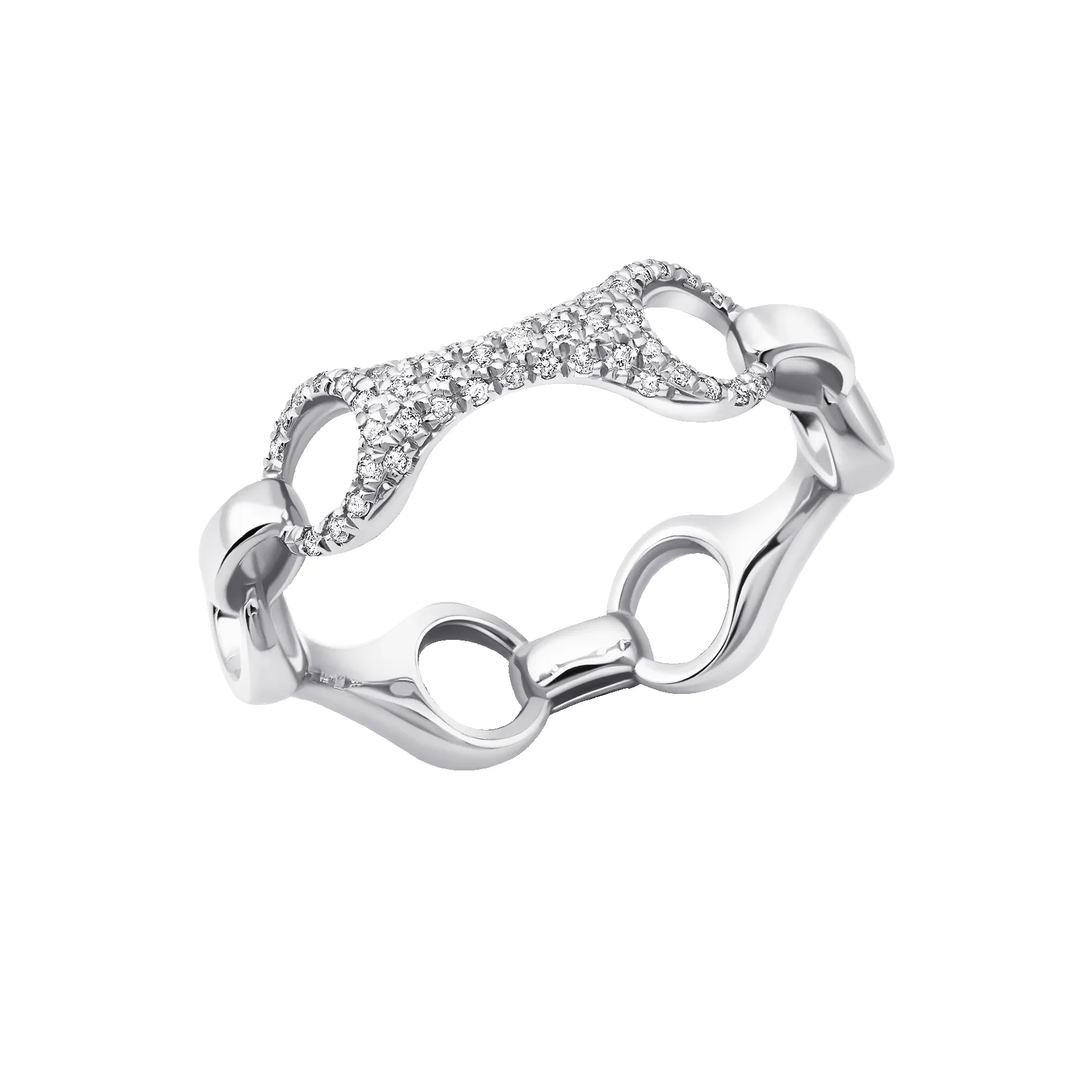 15 MM Beam Link Ring with Top Link with White Pavé Diamonds sold by Gabriela Artigas product image thumbnail 3