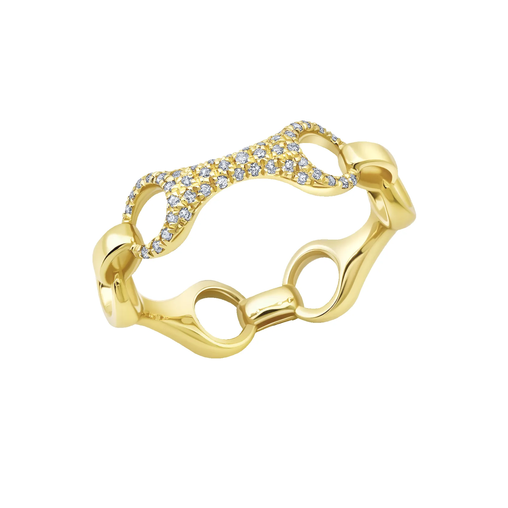15 MM Beam Link Ring with Top Link with White Pavé Diamonds sold by Gabriela Artigas product image thumbnail 2