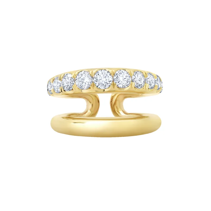 Grande Twin Tusk Ring with White Ascending Diamonds sold by Gabriela Artigas