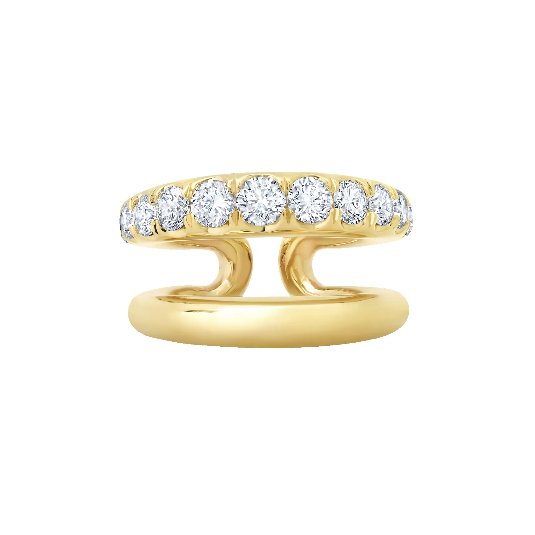 Grande Twin Tusk Ring with White Ascending Diamonds sold by Gabriela Artigas