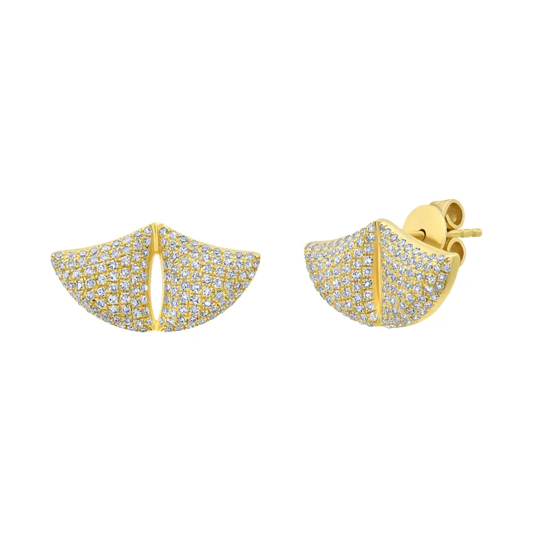 Small Double Apse Earrings with White Pavé Diamonds sold by Gabriela Artigas
