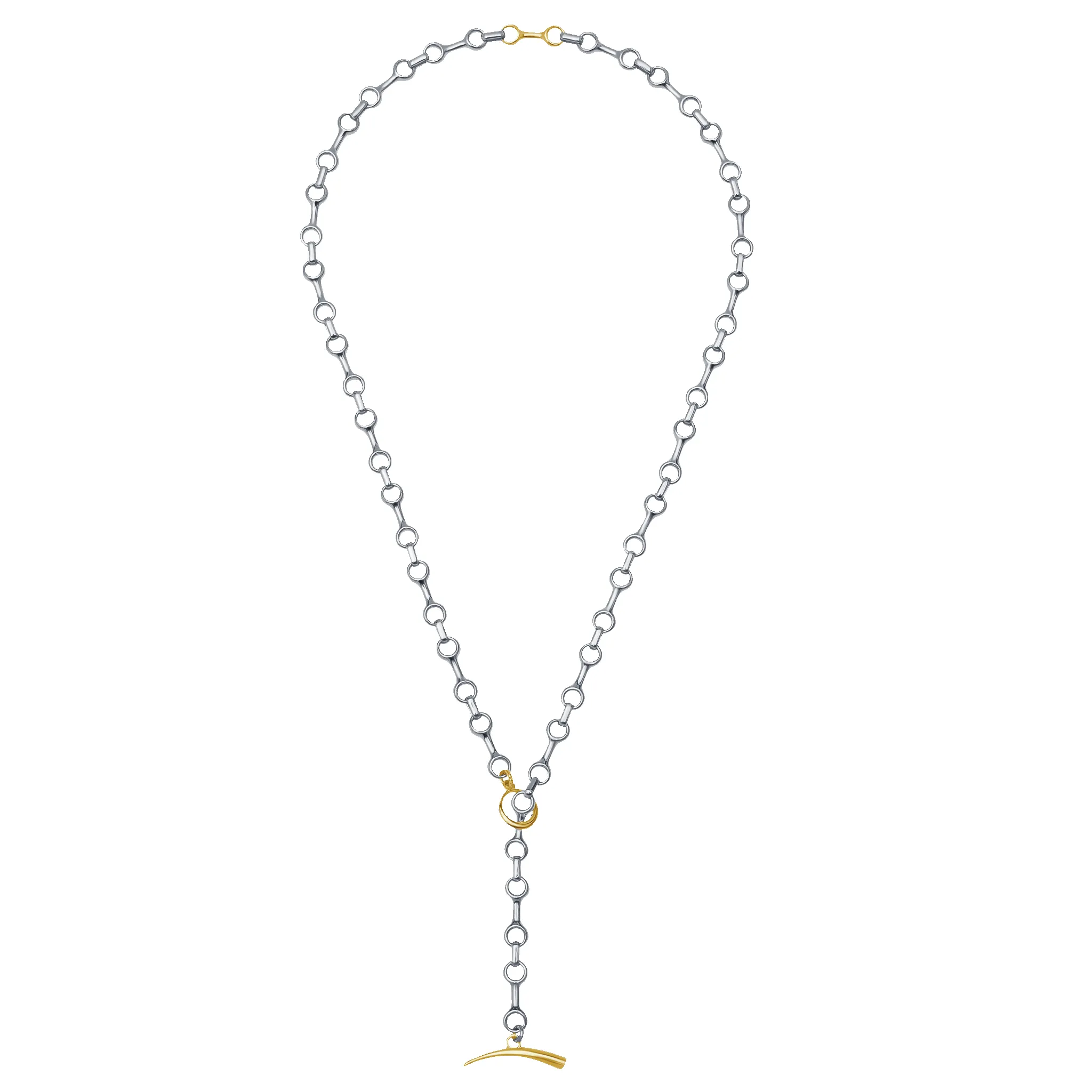 15 MM Two Tone Double Beam Chain Necklace with Tusk Clasp sold by Gabriela Artigas product image thumbnail 2