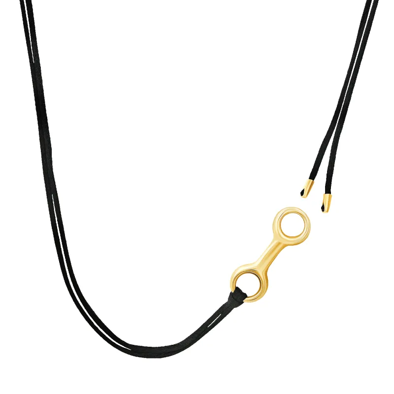 30 MM Double Beam Link on Cord Necklace made by Gabriela Artigas