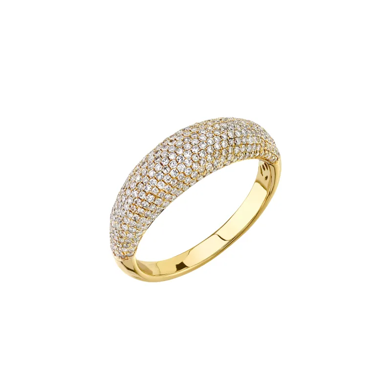 Thin Balloon Ring with White Pave Diamonds made by Gabriela Artigas