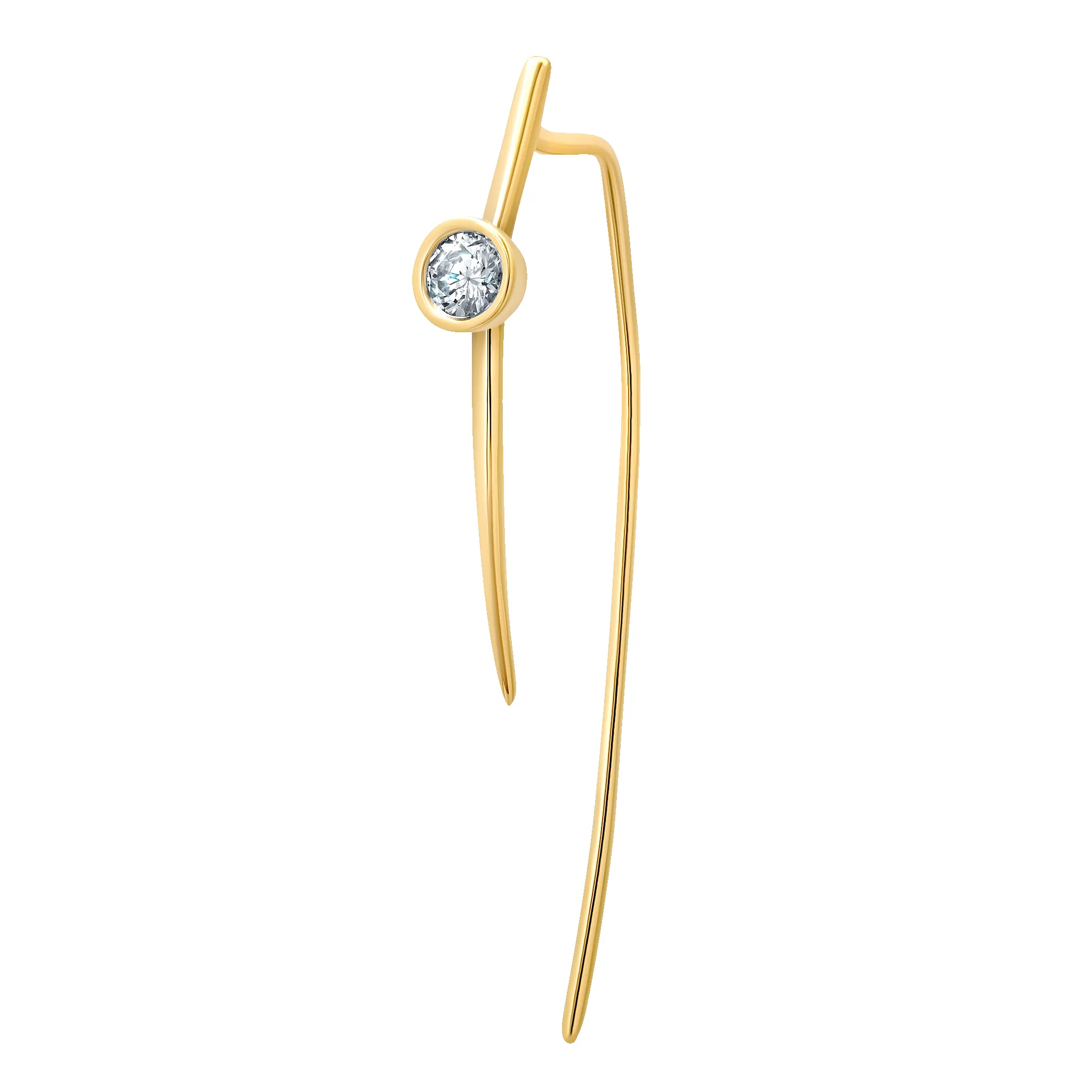 Medium Infinite Tusk Earring with Floating Diamond sold by Gabriela Artigas